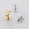 BUNNY CHARM STUD THREADLESS (PUSH IN) 316L SURGICAL STEEL LABRET SET